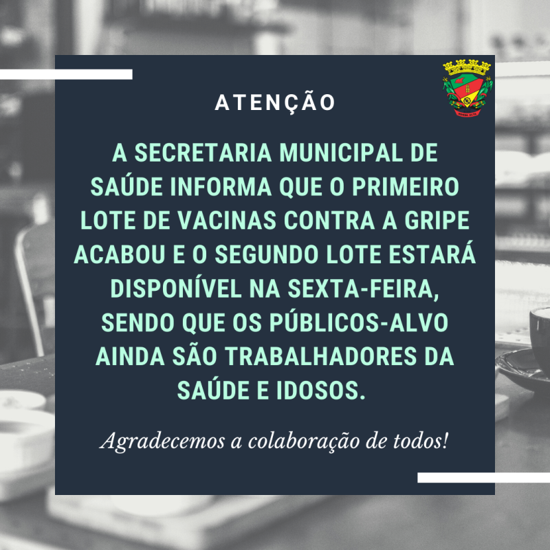 Vacinação contra a gripe será retomada na sexta-feira